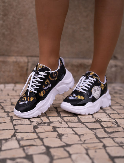 Black versace print sneaker