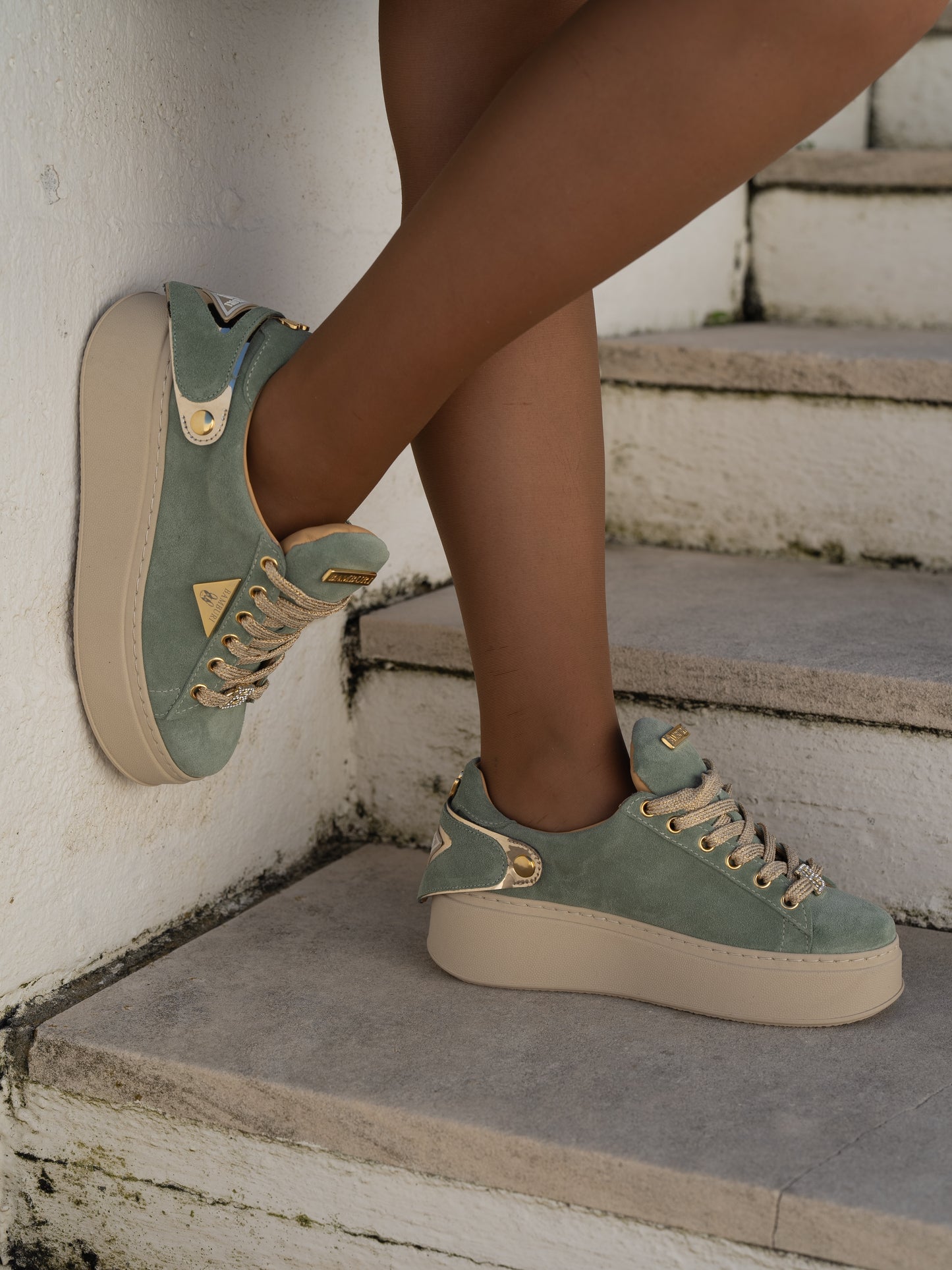 Green sneaker