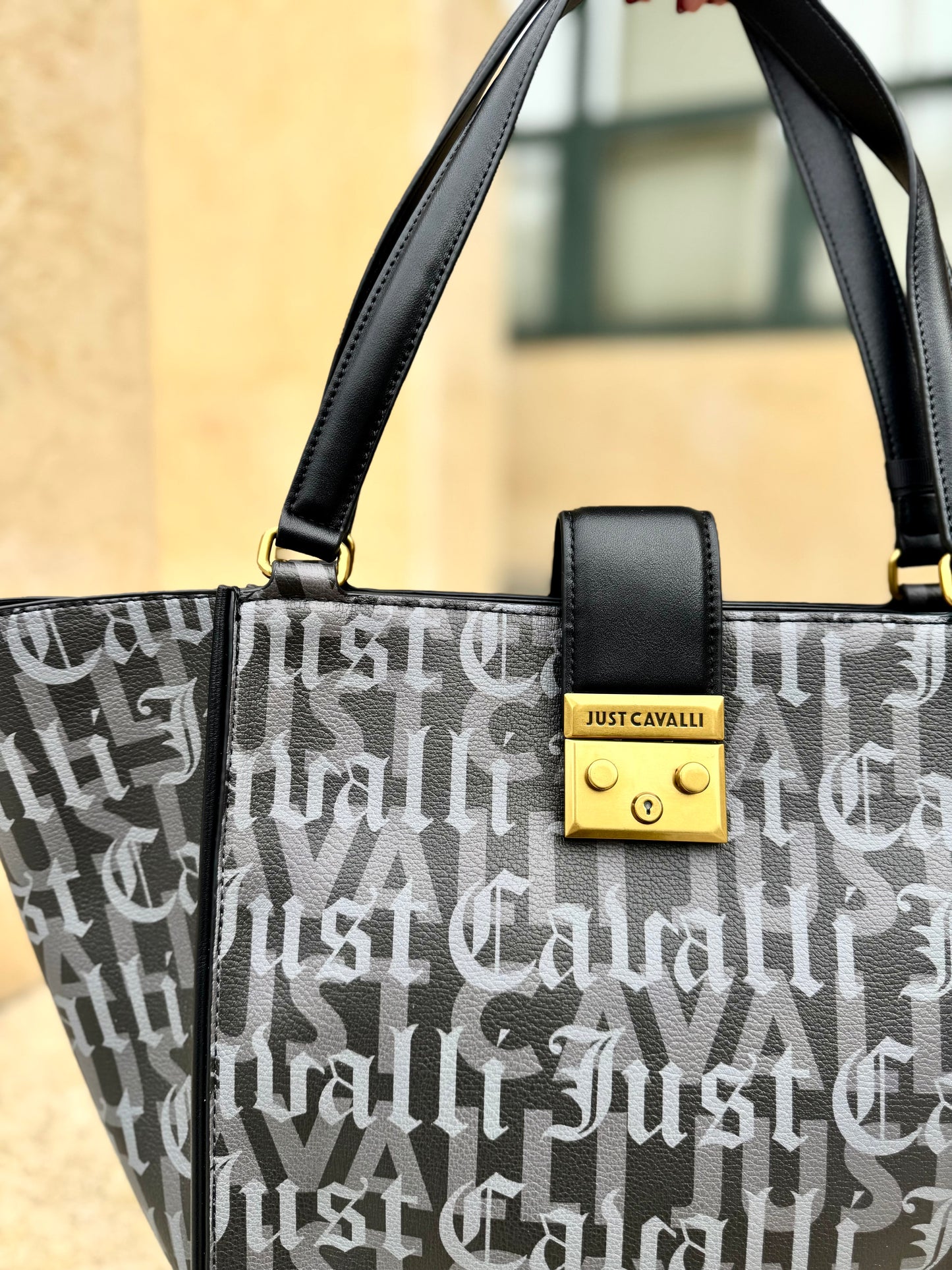 Gothic logo print bag