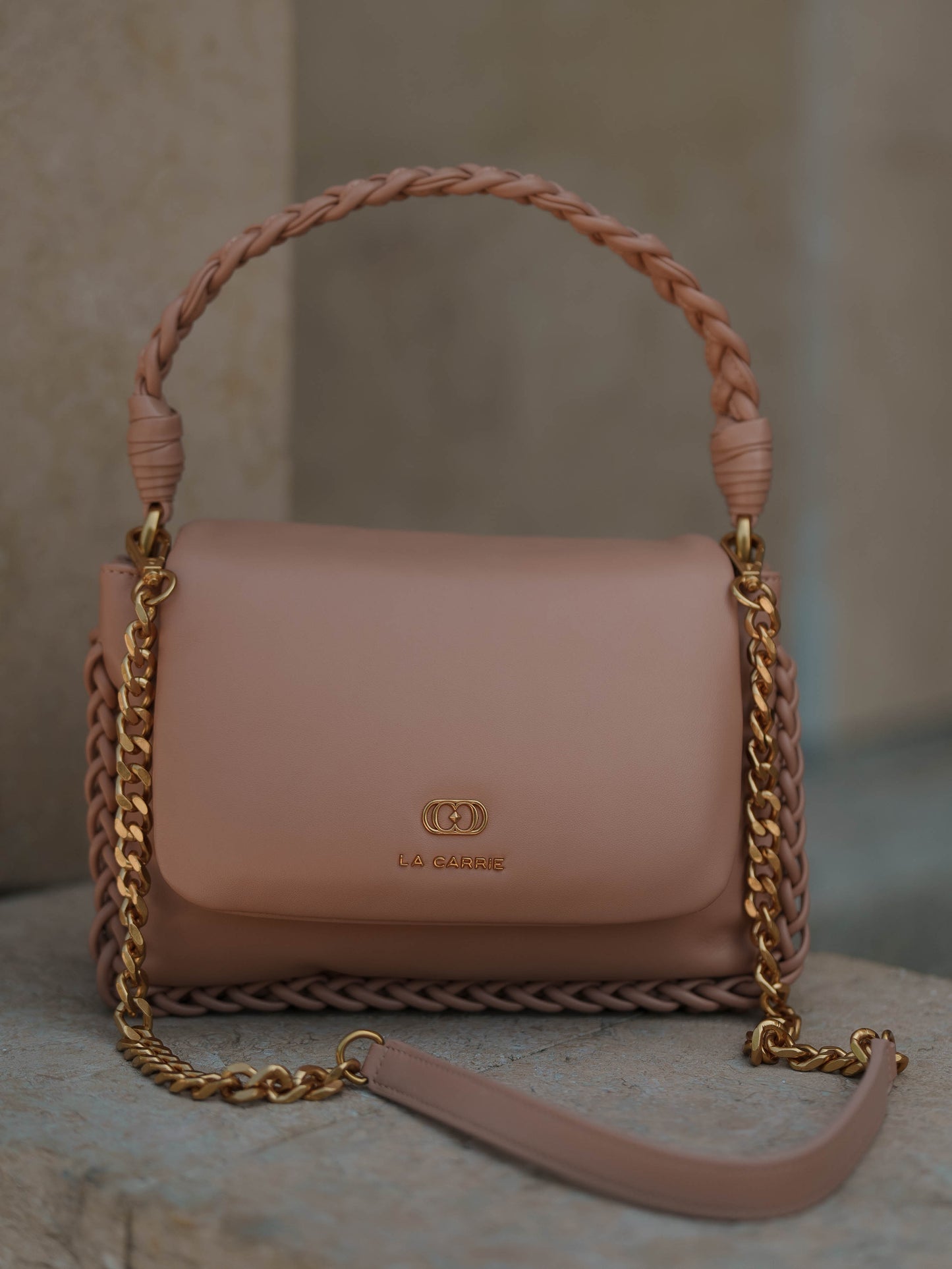 Double beige purse