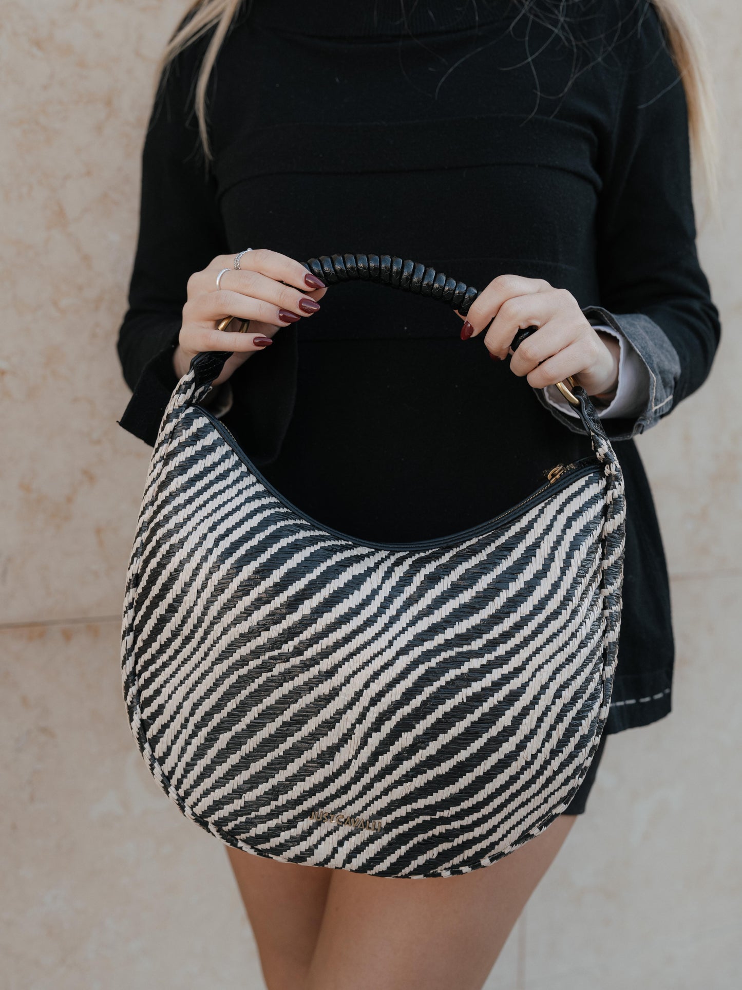 Zebra straw bag