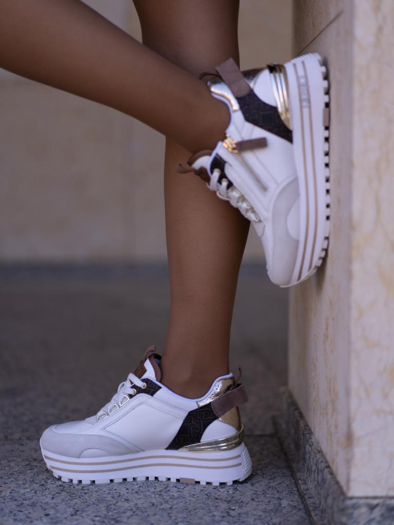 Platform sneakers with zip