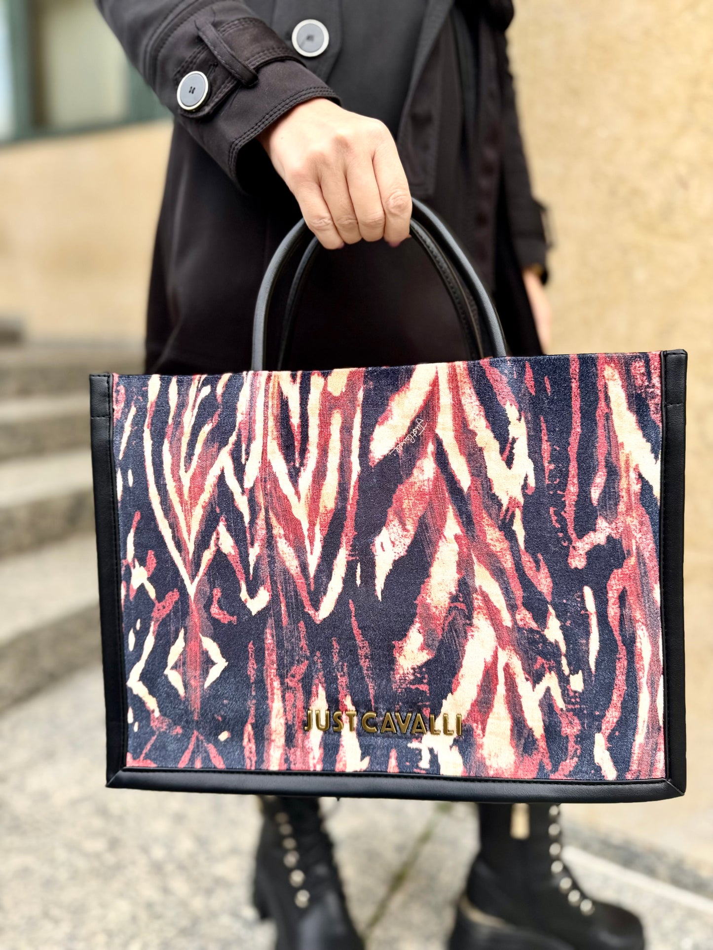 Zebra print shopping bag