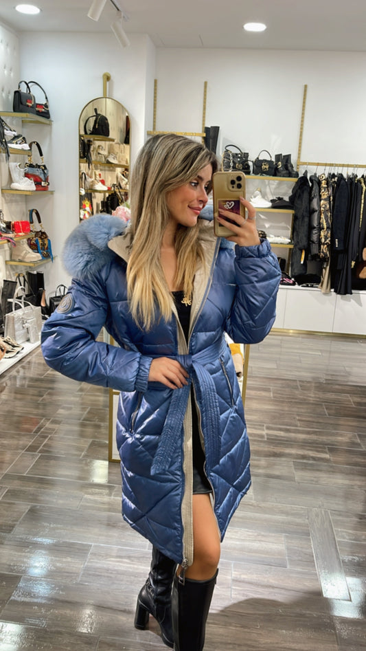 Blue padded jacket