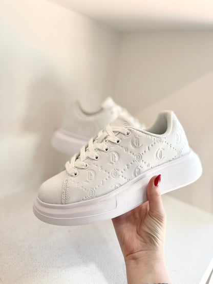 White embrossed sneaker