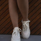 Leather platform sneakers