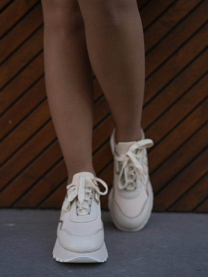 Leather platform sneakers