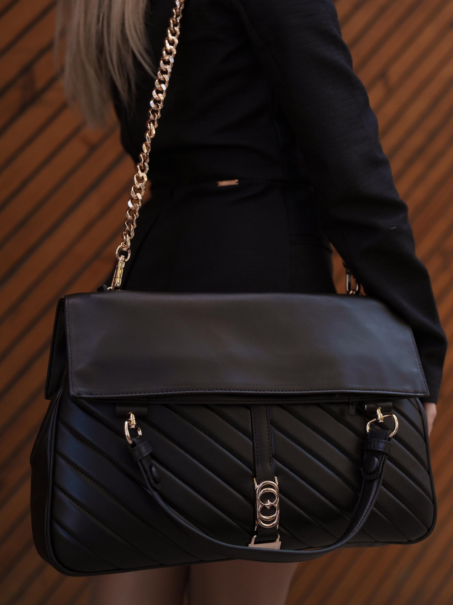 Folded black purse