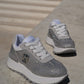 Grey  sneakers with all-over rhinestones