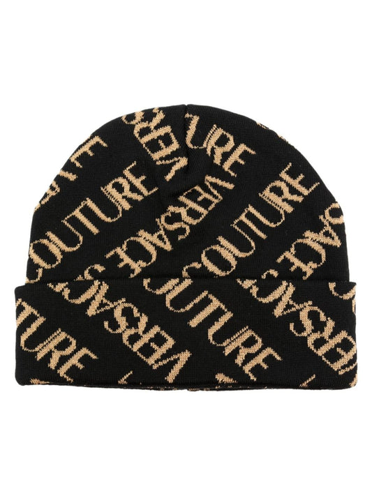 Couture intarsia-knit logo fine-ribbed beanie