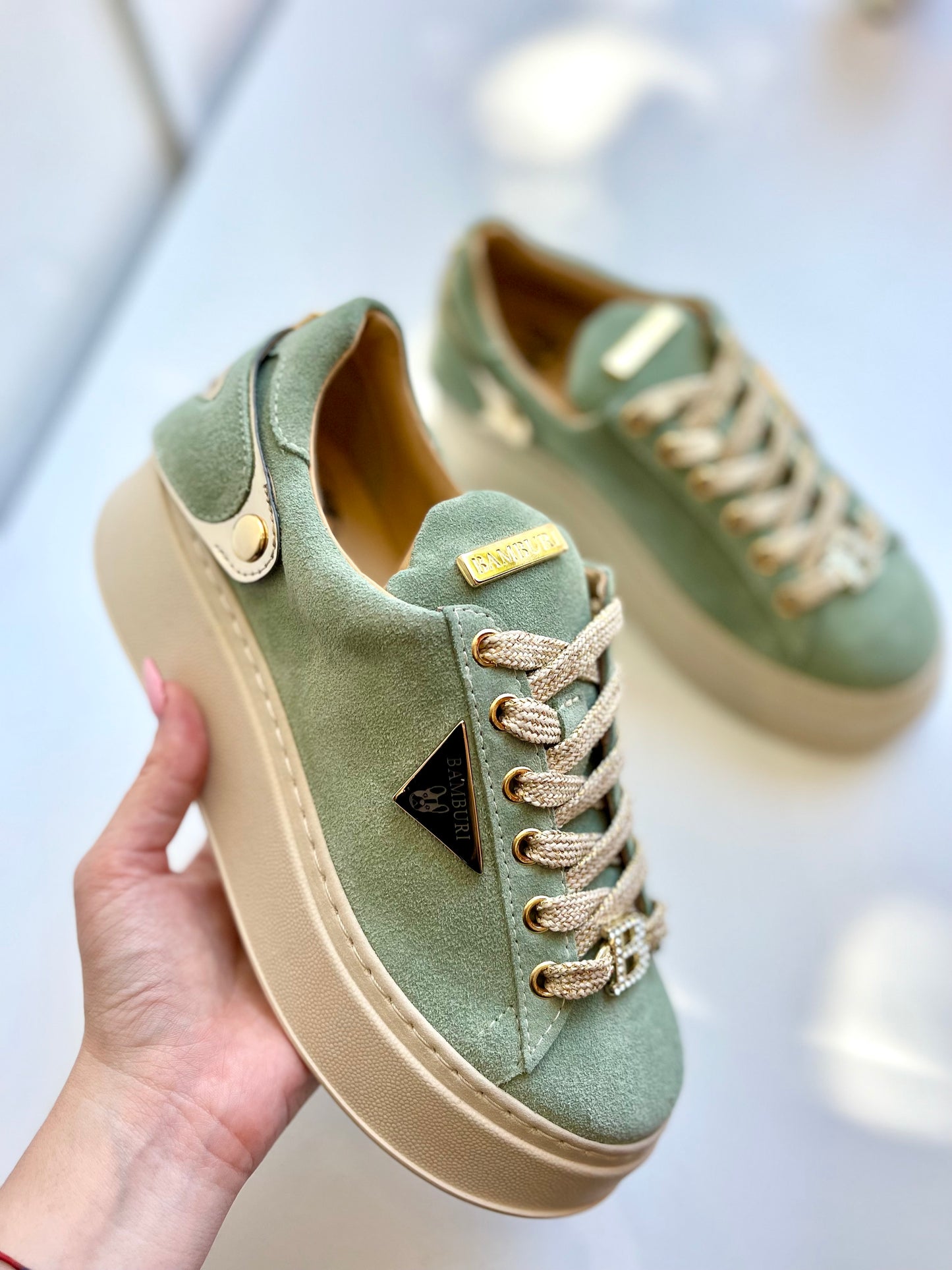 Green sneaker