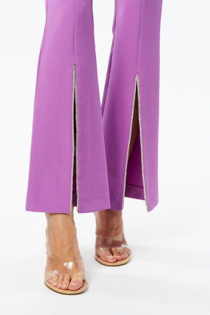 Pants with diamond slits