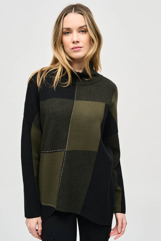 Color-block Jacquard Knit Pullover