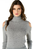 Off Shoulder Cascading Diamond Sweater