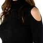 Off the Shoulder Diamond Cascading Knit Dress