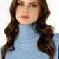 Diamond waterfall turtleneck sweater