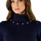 Turtleneck sweater with buttons