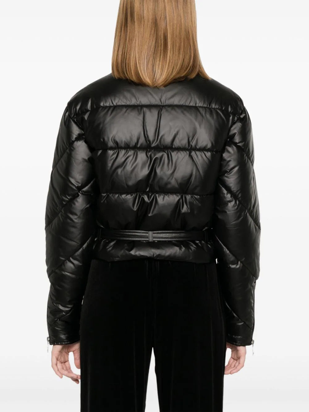 Baroque buckle puffer jacket