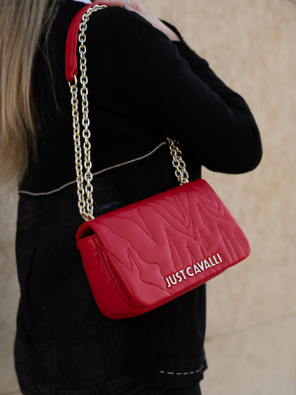 Red zebra shoulder bag