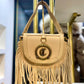 Nude fringes purse