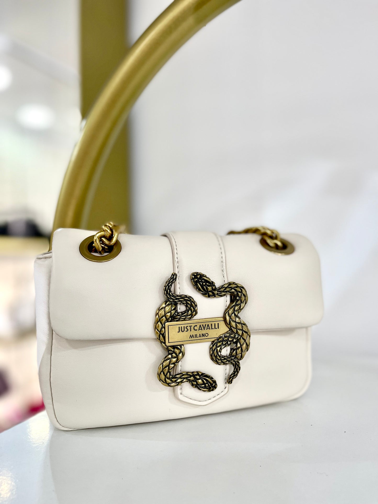 Small snake white purse