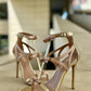 Sandal metallic  satin light gold rose