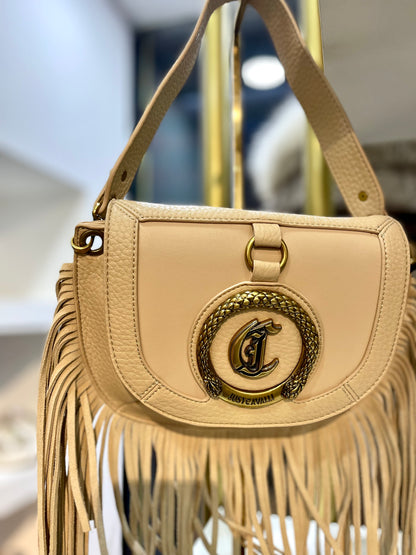 Nude fringes purse