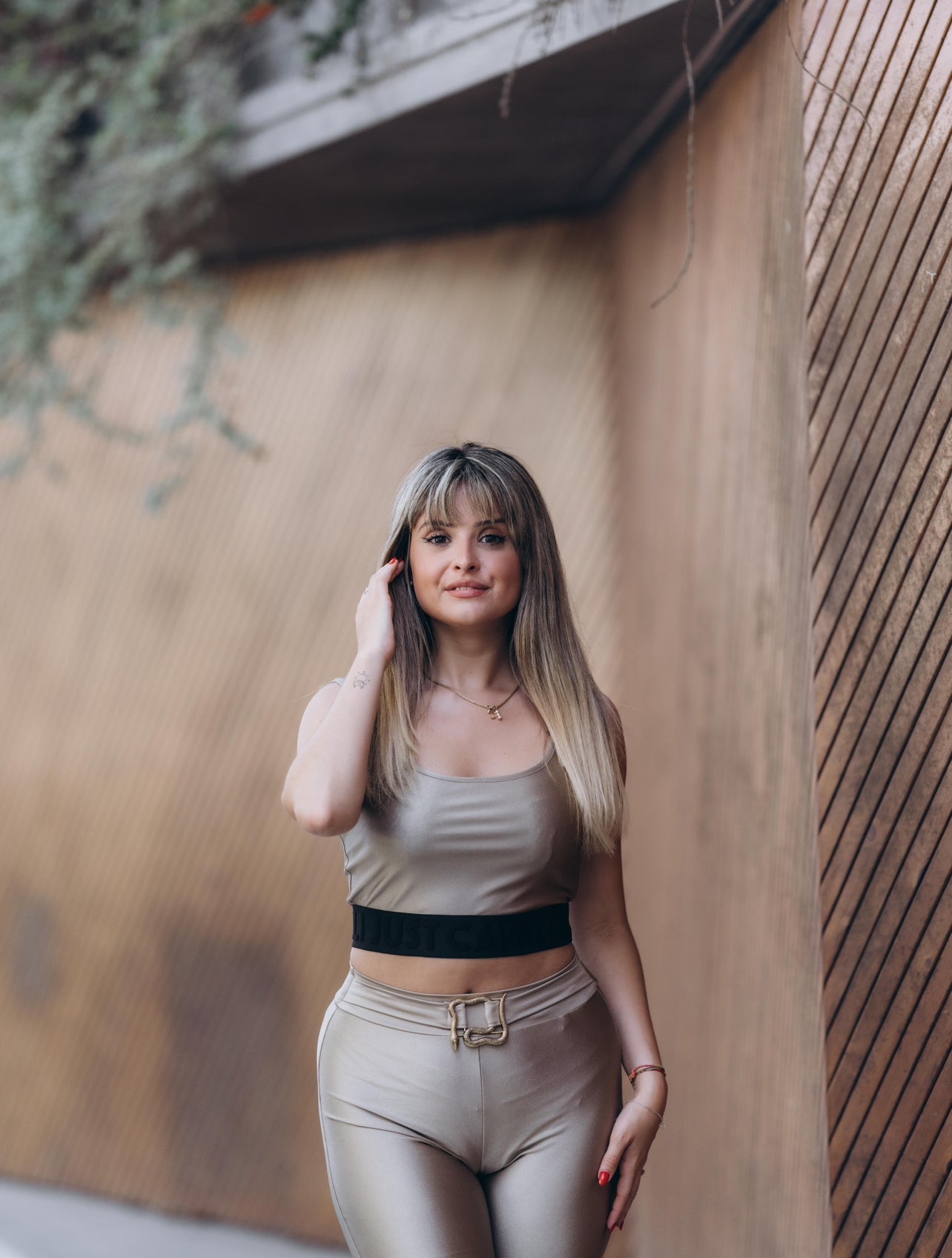 Gold crop top