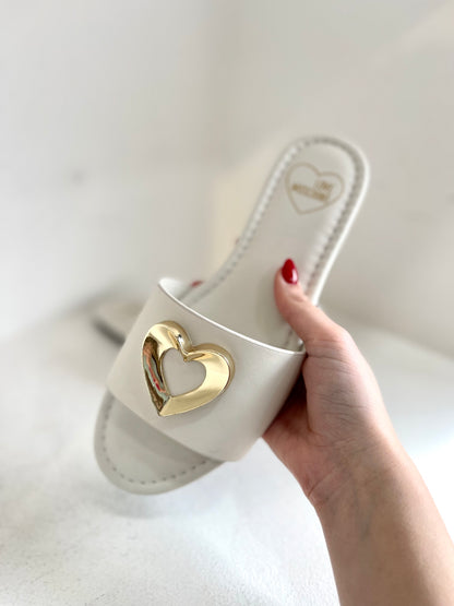 White mule with gold heart