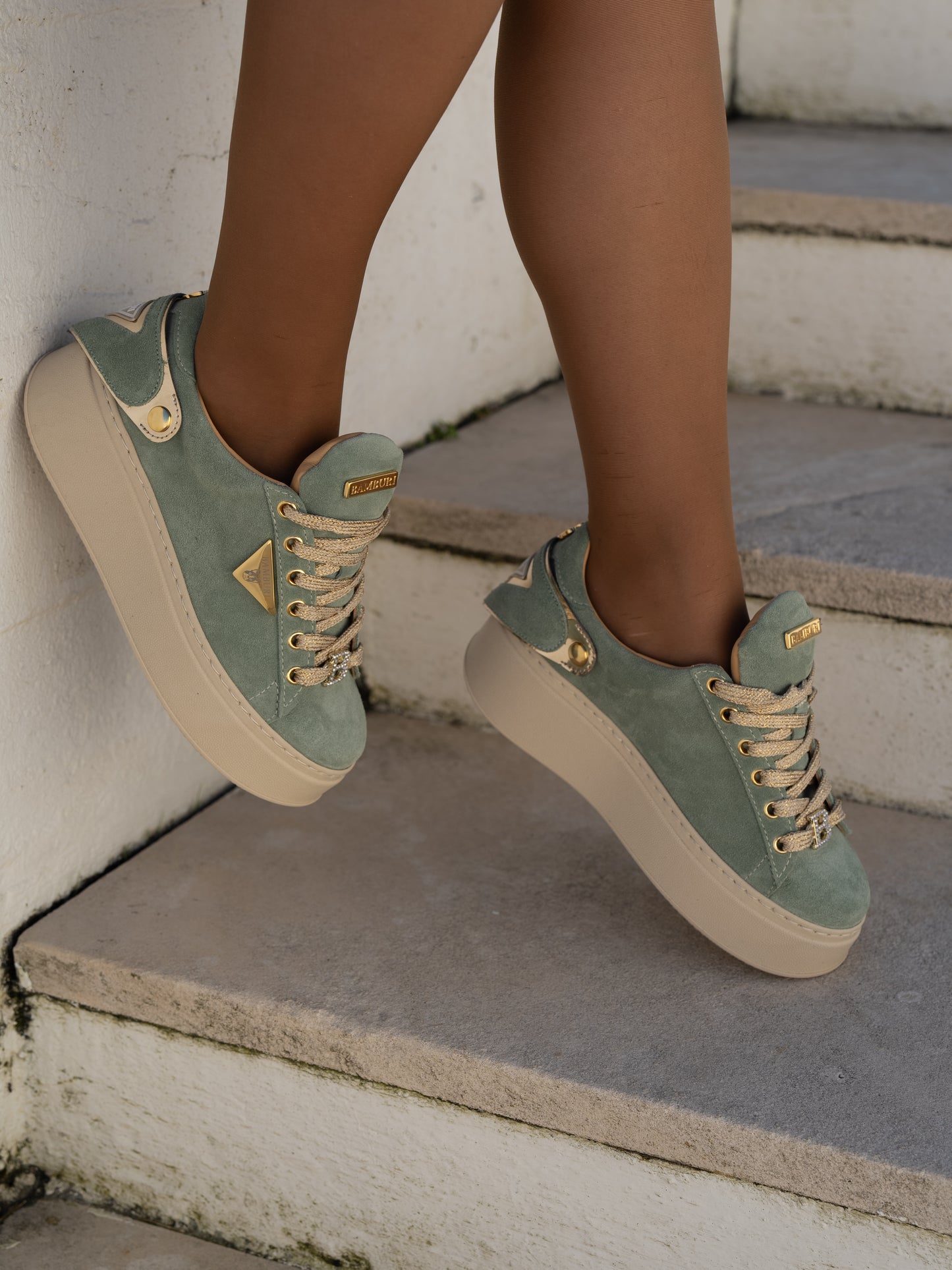 Green sneaker