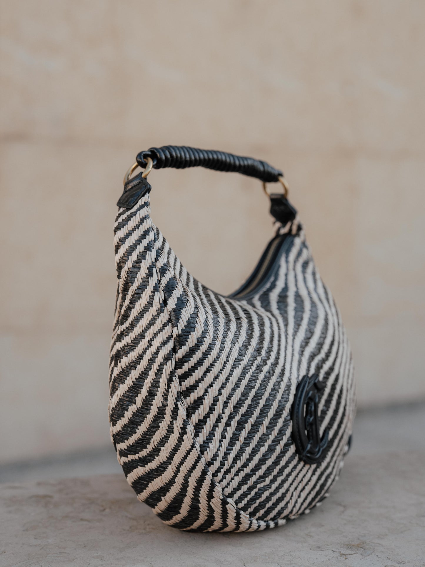 Zebra straw bag