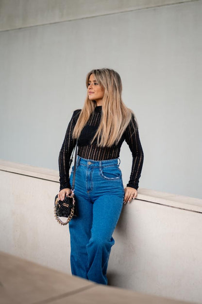 Calça Jeans Wide Leg Lisa Azul