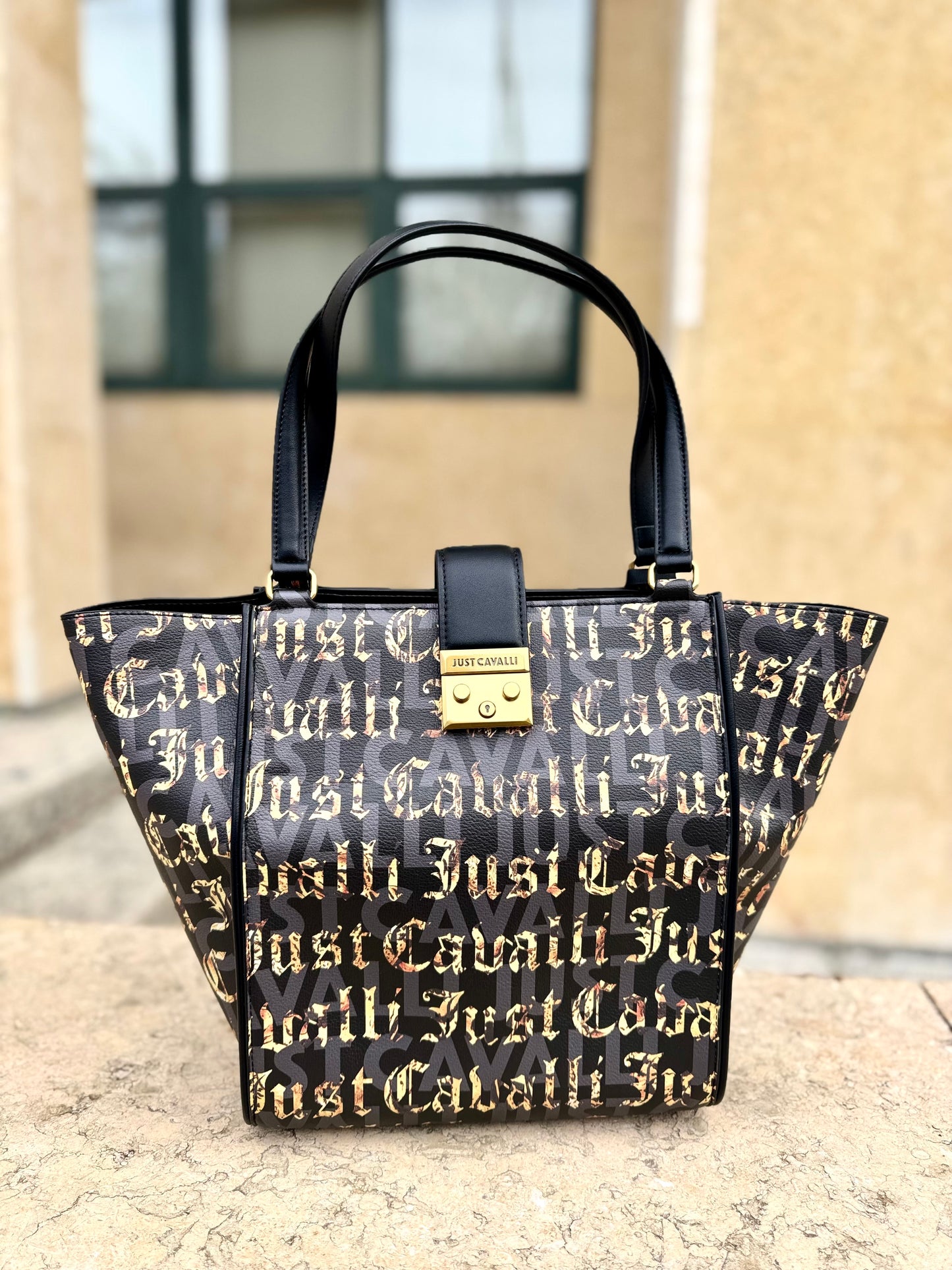 Gothic logo print bag