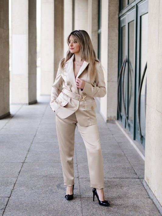 Gold pant suit