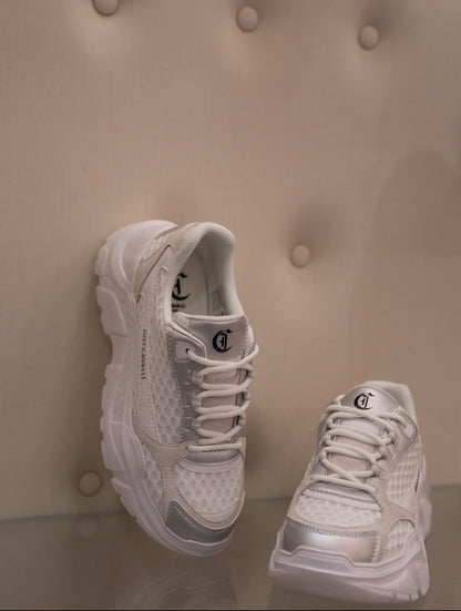 White and silver sneaker