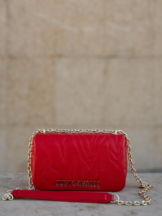 Red zebra shoulder bag