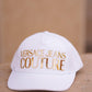 White cap with gold lettering