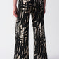 Abstract Casual Wide-leg Trousers