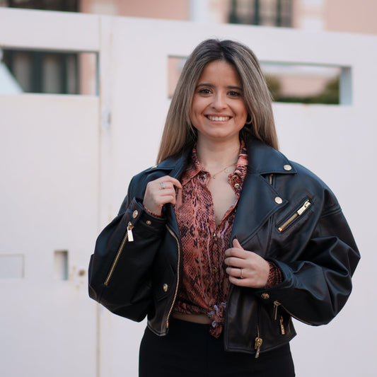 Black leather jacket