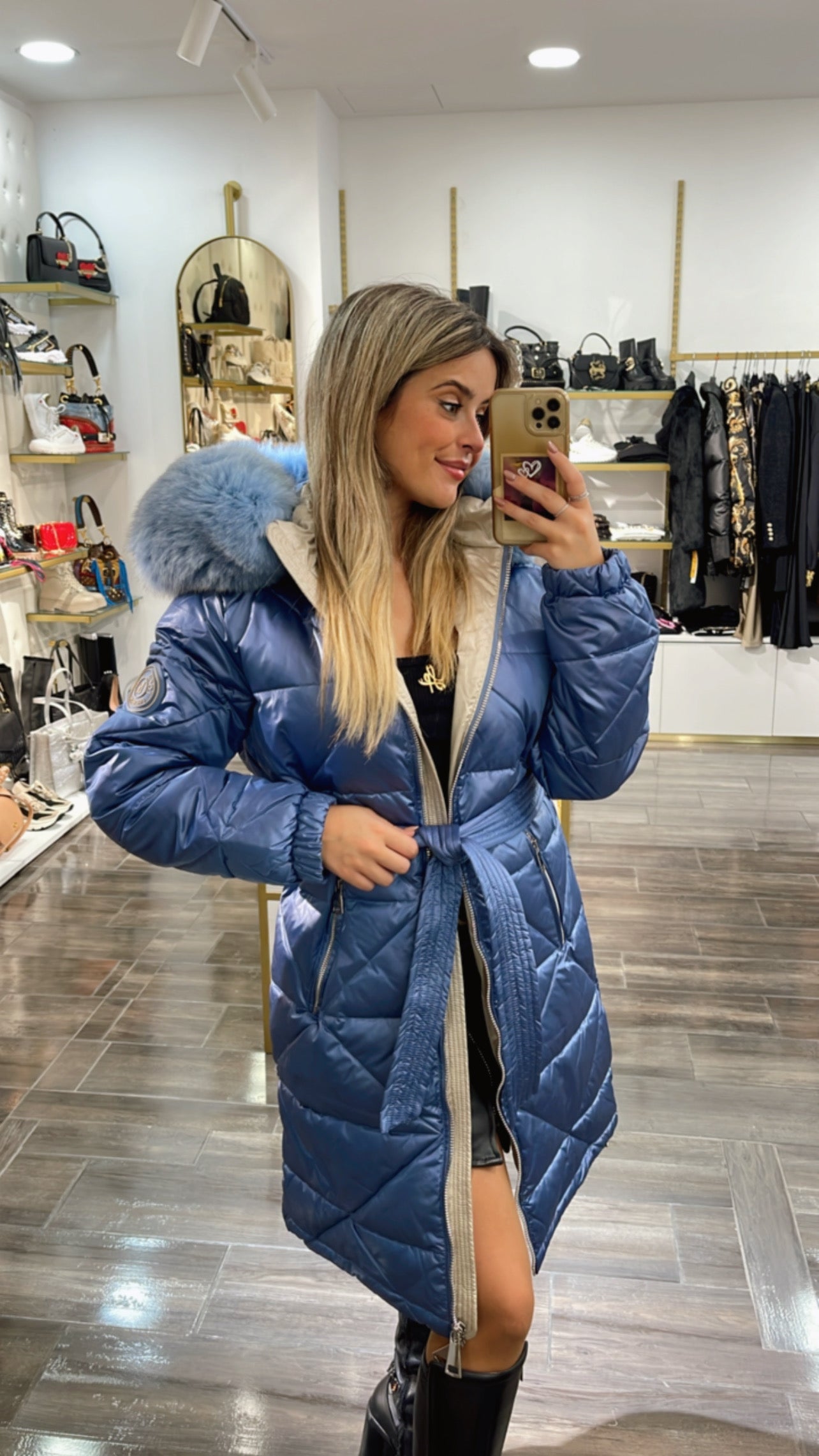 Blue padded jacket