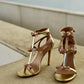 Sandal metallic  satin light gold rose