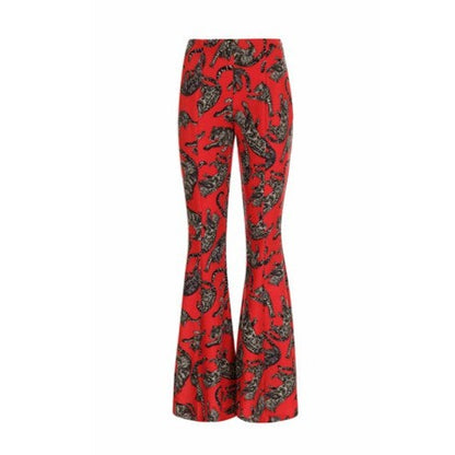 Slim flared trousers leopard print