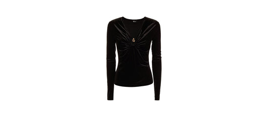 Black velvet blouse