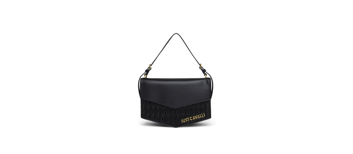 Plisse black handbag