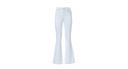 White flared jeans