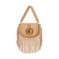 Nude fringes purse