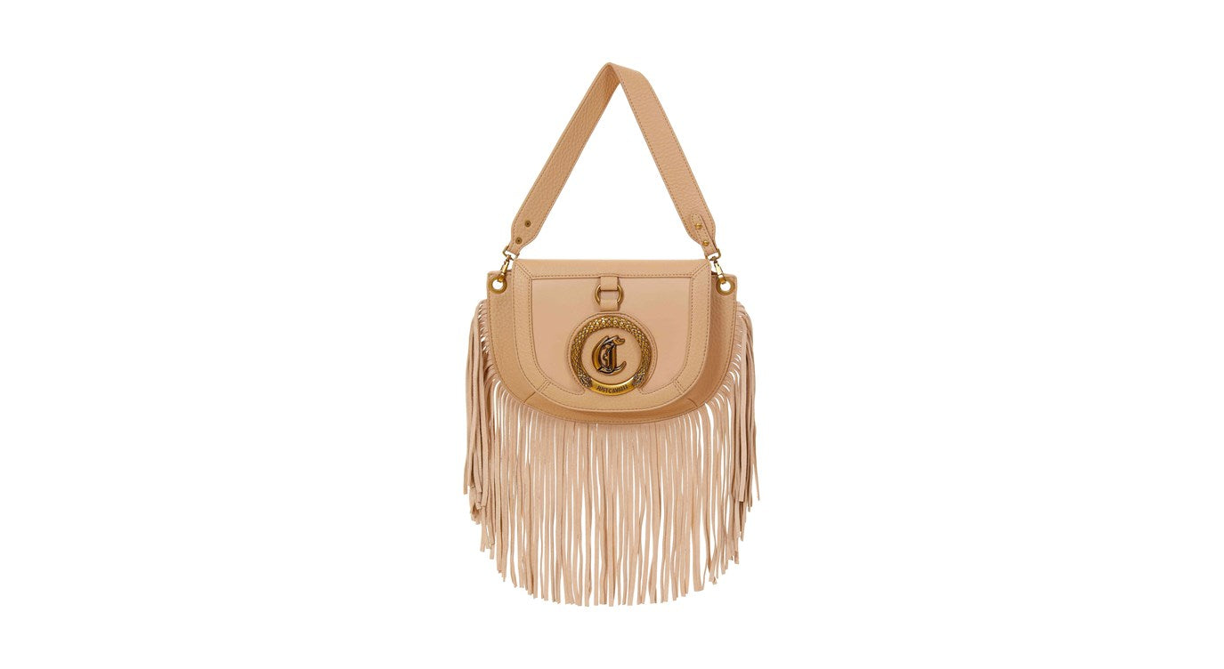 Nude fringes purse