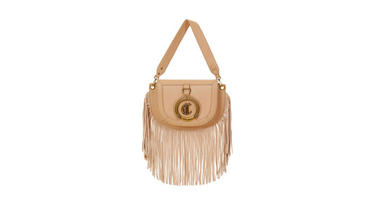 Nude fringes purse