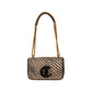 Shoulder zebre straw bag