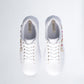 White sneakers with bejewelled gemstones